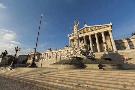 Building of Austrian parliament in Viennaのeditorial素材