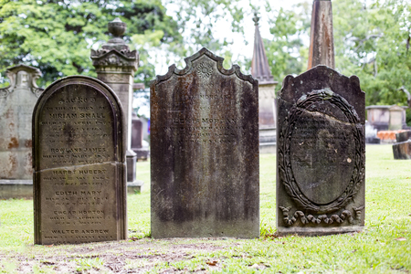 RYDE, AUSTRALIA - FEBRUAY 20, 2015: Detail of the St Anne Anglican Church cemeteryin Ryde, Australia. Cemetery was opened at 1826, contains the graves of many of its earliest white settlers.のeditorial素材