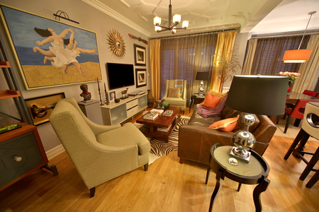 BELGRADE, SERBIA - MARCH 14, 2015: Detail of the luxury interior of the apartment.のeditorial素材