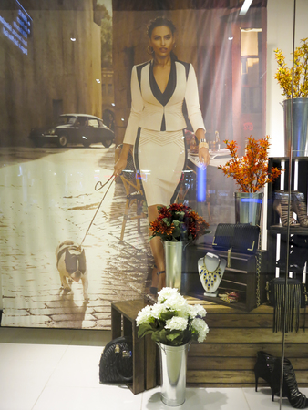 ALBERTA, CANADA - SEPTEMBER 23, 2014: Detail of Bebe store in Alberta, Canada.