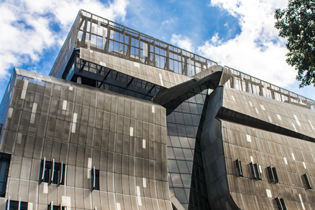 NEW YORK, USA - AUGUST 16, 2016: 41 Cooper Square building in New York. It was designed by architect Thom Mayne and was opned at 2009.のeditorial素材