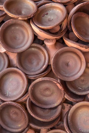 Close up view at pottery in Marrakesh, Morocco