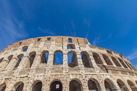 Detail of the Colosseum amphitheatre in Rome, Italyの写真素材
