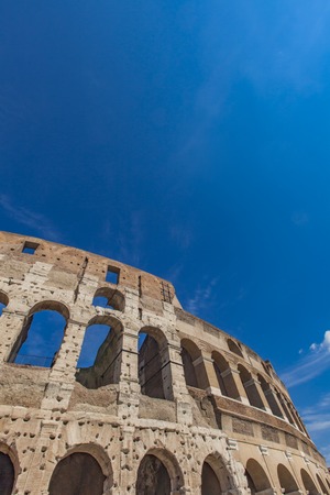 Detail of the Colosseum amphitheatre in Rome, Italyの写真素材