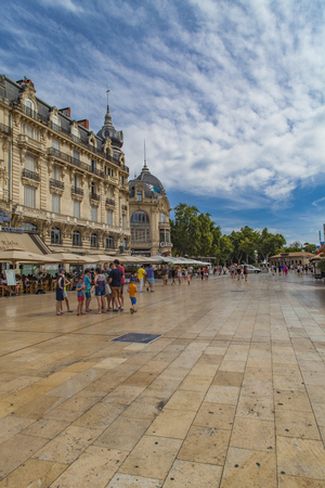 View at traditional houses in Montpellier, Franceのeditorial素材