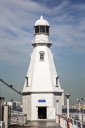 YOKOHAMA, JAPAN - OCTOBER 6, 2016:  Yokohama South Inner Breakwater Lighthouse in Japan. It was built in 1896 and is inactive since 1958.のeditorial素材