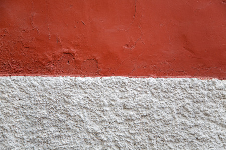 Closeup of the wall painted with two colorsの写真素材