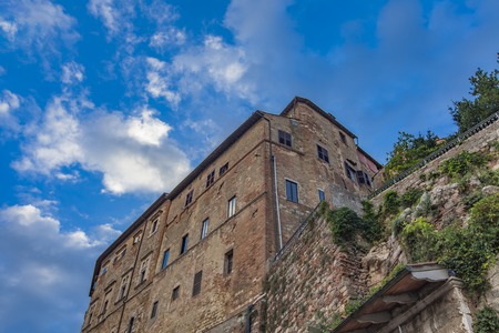 View at old buildings at town of Montepulciano, Italyのeditorial素材