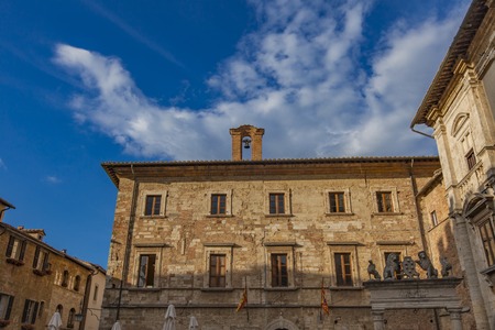 View at old buildings at town of Montepulciano, Italyのeditorial素材