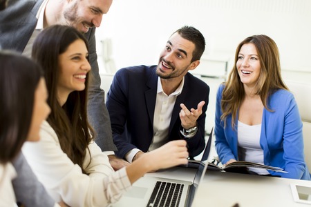 Team of young motivated successful people are on the business meetingの写真素材