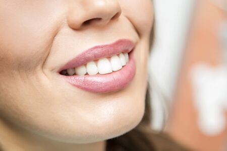 Beautiful woman smile at dental health care clinic