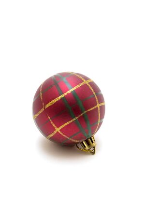 Single christmas ball isolated on whiteの写真素材