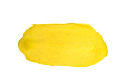 Yellow abstract background in watercolor style isolated on whiteの写真素材