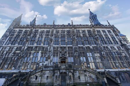 View at Aachen town hall (Aachener Rathaus) in Germanyのeditorial素材