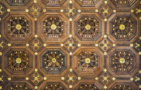 Detail of the cieiling from Lecce cathedral in Italyの写真素材