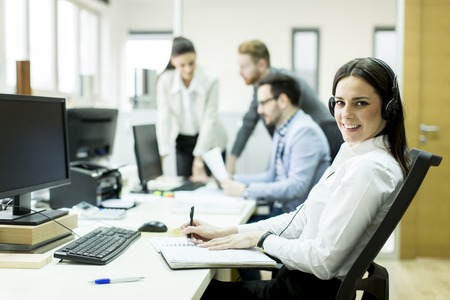 People working in a busy office. Teamworkの写真素材