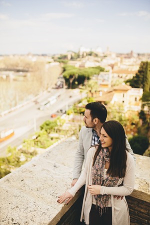 Loving couple in Rome , Italyの写真素材