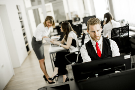 Business people working in modern officeの写真素材