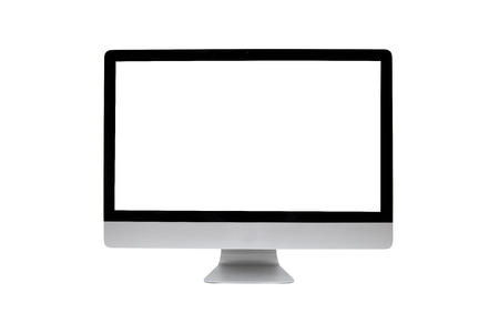 Computer monitors with blank white screen Isolated on white background