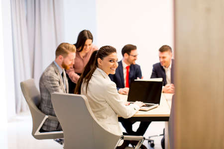 Business people working in modern office