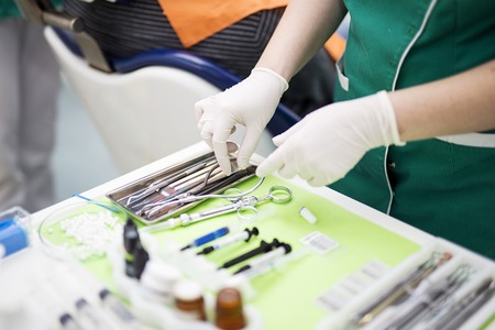 Close up view at Dental Tools setの写真素材