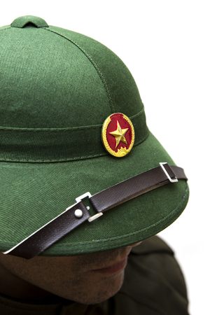 Man dressed in old uniforms Vietnamese soldiersの写真素材