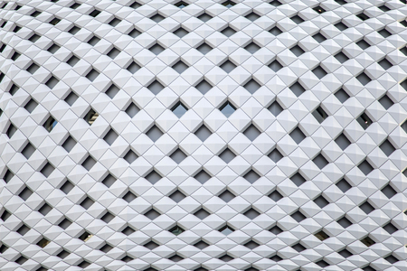 Closeup of the white modern architecture detail