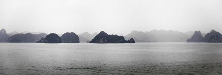 Panoramic view at Ha Long Bay in Vietnamの写真素材