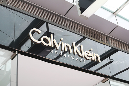 SYDNEY, AUSTRALIA - NOVEMBER 18, 2016: Detail of Calvin Klein store in Sydney, Australia. It is an American fashion house founded in 1968.のeditorial素材