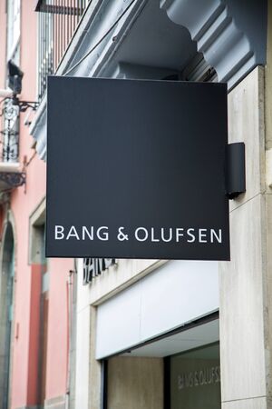 GRAN CANARIA, SPAIN - MAY 4, 2016: Detil of Bang & Olufsen store in Gran Canaria, Spain. It  is a Danish consumer electronics company founded at 1925.のeditorial素材
