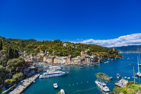 Aerial view at town Portofino in Italyのeditorial素材