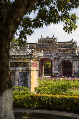 Detail of the Royal Palace in Hue, Vietnamのeditorial素材