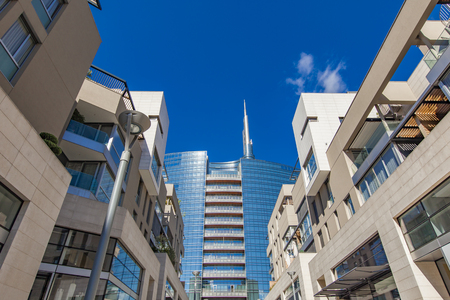 View at modern skyscrapers in Milan, Italyのeditorial素材