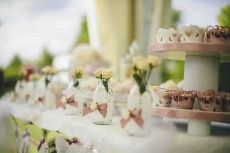 Cupcake table decorationの写真素材