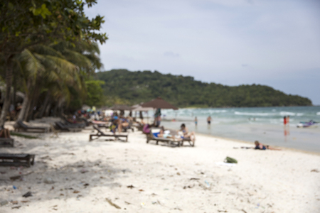 SAO BEACH, VIETNAM - FEBRUARY 28, 2017: Unidentified people on the Sao beach in Vietnam. Sao beach is one of the best beaches of Vietnam.のeditorial素材