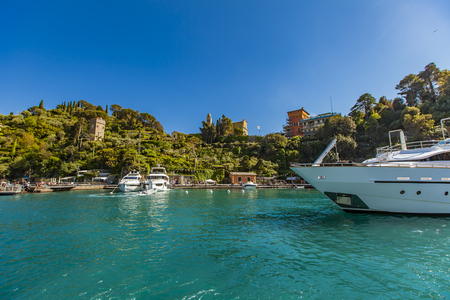 Portofino village on Ligurian coast in Italyのeditorial素材