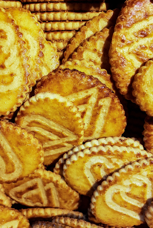 Close up view at Butter Biscuitsの写真素材