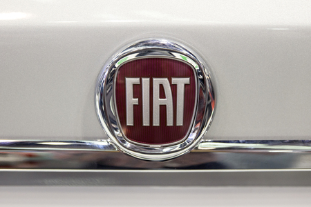BELGRADE, SERBIA - MARCH 28, 2017: Detail of the Fiat car in Belgrade, Serbia. Fiat or Fabbrica Italiana Automobili Torino was founded in 1899.のeditorial素材