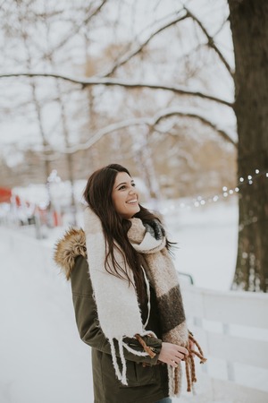 Pretty young woman on a cold winter day