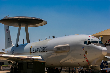 BARKSDALE, USA - APRIL 22, 2007: Boeing E-3 Sentry (AWACS) early warning and control aircraft at...