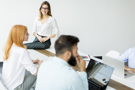 Young business people working on project  in officeの写真素材