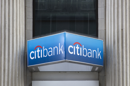 NEW YORK, USA - AUGUST 27, 2017: Citibank  in New York. Citibank is banking division of financial...