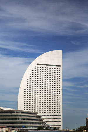 YOKOHAMA, JAPAN - OCTOBER 6, 2016: Buildings at Minato Mirai 21 district in Yokohama, Japan. It is the central business district of Yokohama, Japan.のeditorial素材