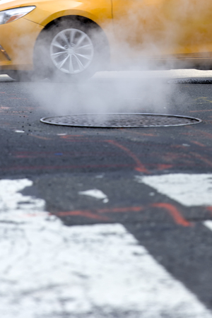 Taxi cab on the street of New York Cityの写真素材