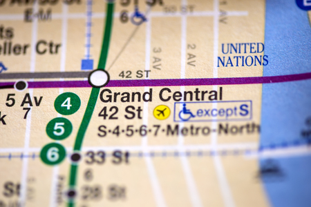 Grand Central 42 St. Lexington Av/Pelham Express Line. NYC. USA on map