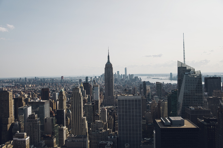 NEW YORK, USA - AUGUST 26, 2017: Panoramic view at New York City. With 256 skyscrapers, New York City ranks second in the world.のeditorial素材