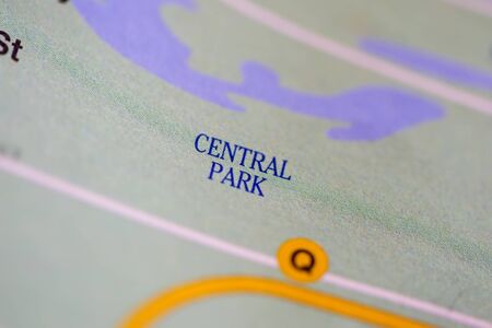 Central park, New York, United States on mapの写真素材