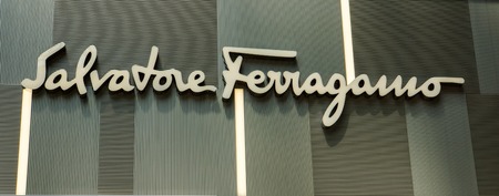 NEW YORK - MAY 2, 2013: Detail of the Salvatore Ferragamo store in New York. It is an Italian luxury goods company, with headquarters in Florence founded at 1927.のeditorial素材