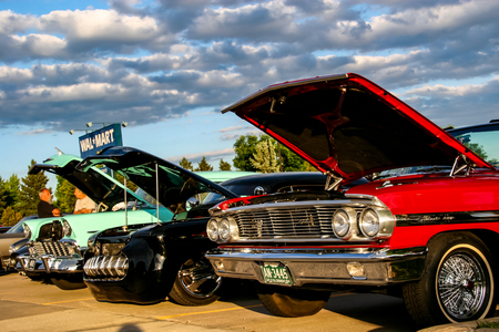DENVER, USA - JUNE 19, 2008: Classic car at Classic Car show in Denver. Classic Car shows are free every Thursday night all summer long.のeditorial素材