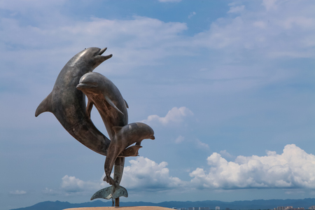 PUERTO VALLARTA, MEXICO - SEPTEMBER 6, 2015: View at The Friendship Fountain at Puerto Vallarta in Mexico. It was made by James Bottoms and Octavio Gonzalez Gutierrez at 1987のeditorial素材